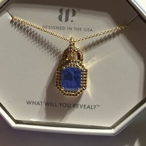 Bomb Party Locked and Loaded OG aqua blue quartz and  gold Necklace